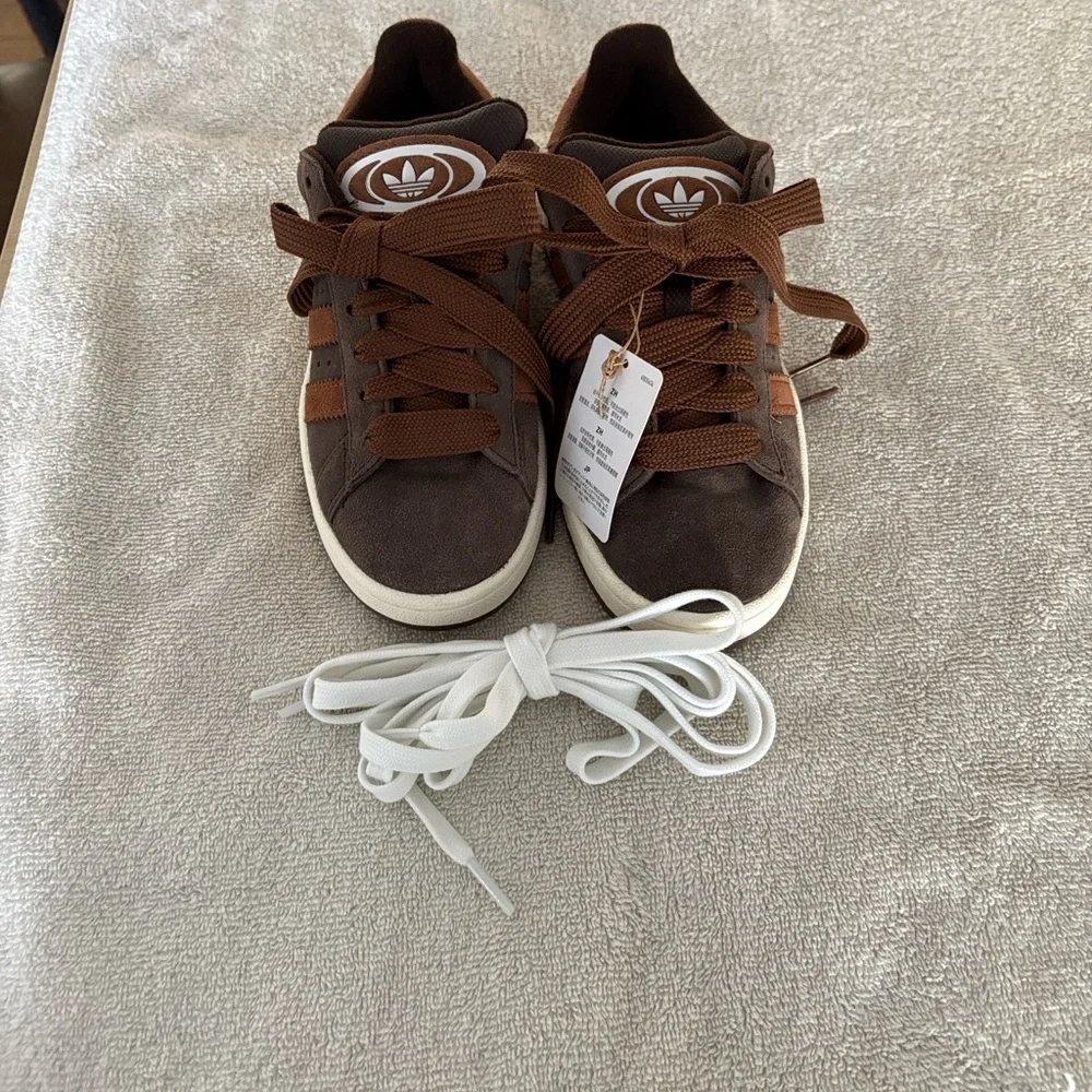 adidas Campus '00s Dark Brown/Preloved Brown/White Youth Size 4 1/2 - Picture 6 of 13